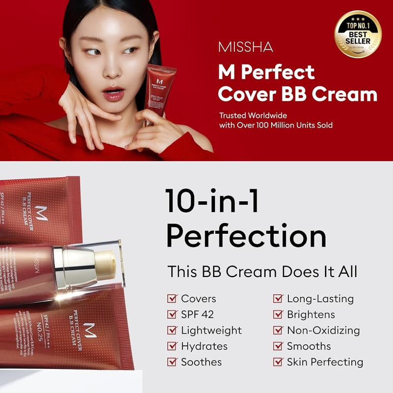 MISSHA M Experience the perfect fusion of skincare and makeup with the M Perfect Cover BB Cream SPF 42 PA+++