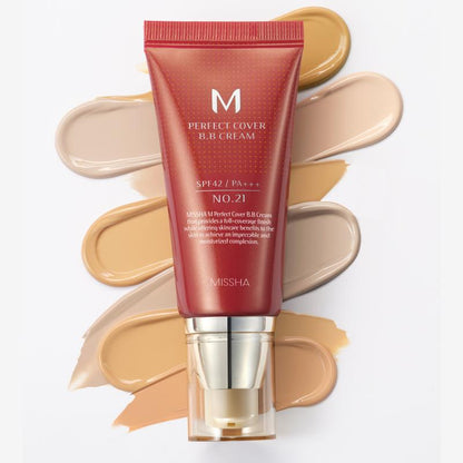 MISSHA M Experience the perfect fusion of skincare and makeup with the M Perfect Cover BB Cream SPF 42 PA+++